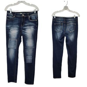 East 1946 Comtempory Distressed Patchwork Skinny Jeans Size 6